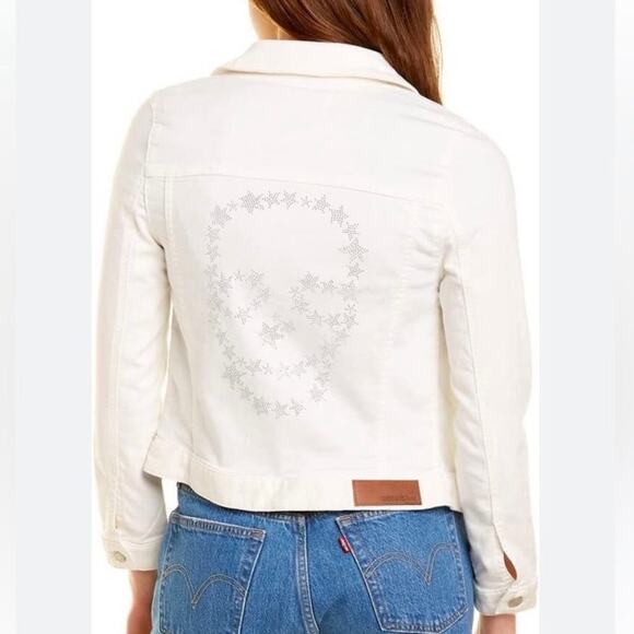 Zadig & Voltaire White Denim Kikoy Skulls Stars Jacket - Picture 2 of 11